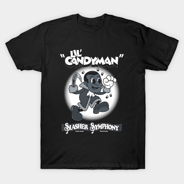 Lil' Candy  - Creepy Cute Candyman - Vintage Cartoon Horror T-Shirt by Nemons